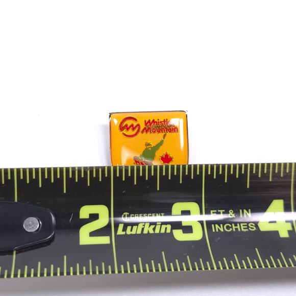 Vintage Whistler Mountain Ski Enamel Pinback Pin - Picture 4 of 4